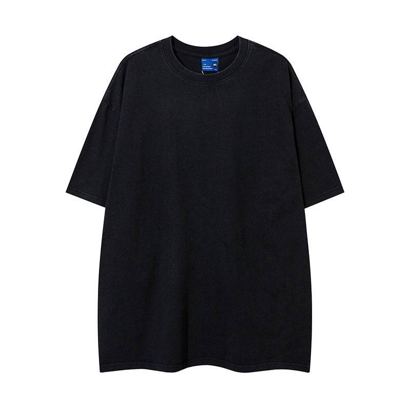 Washed Distressed Loose Short-sleeved T-shirt For Men And Women | MuddyStock Originals Black MuddyStock