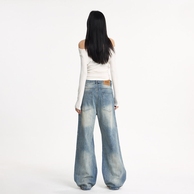 Washed Flared Denim Wide Leg Pants For Women | MuddyStock Originals