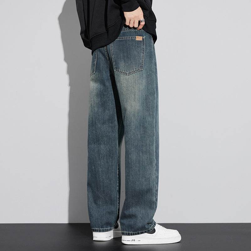 Retro Nostalgic Straight Jeans For Men Retro Blue MuddyStock