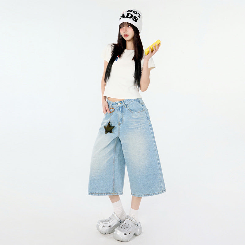 Loose Wide-Leg Mid-Length Crop Pants For Women | MuddyStock Originals