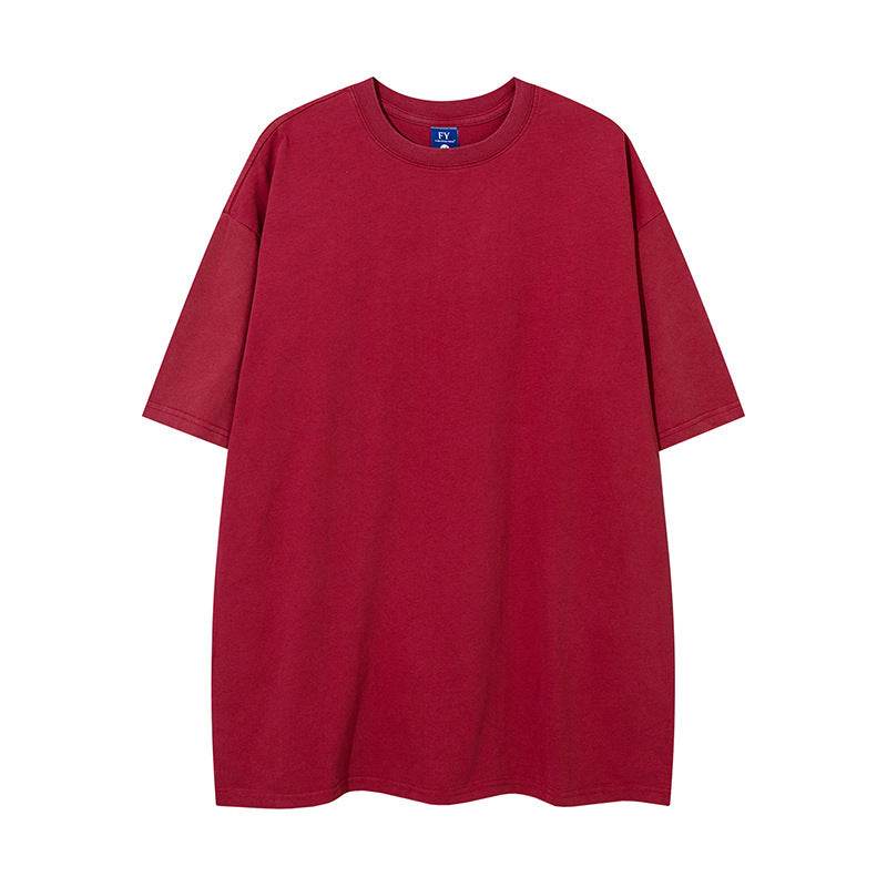 Washed Distressed Loose Short-sleeved T-shirt For Men And Women | MuddyStock Originals Red MuddyStock