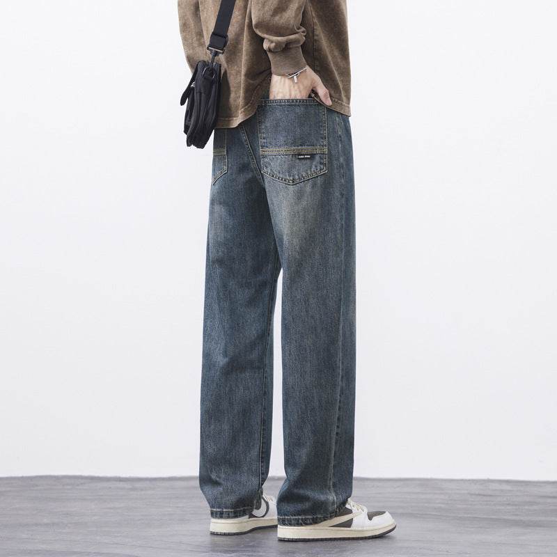 Retro Nostalgic Straight Jeans For Men Spring And Summer Retro Blue MuddyStock
