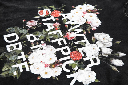 Fashion Flower Letter Print Short-sleeve For Men And Women MuddyStock