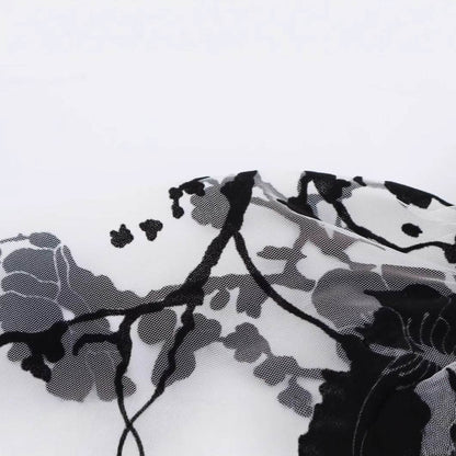 Lace collar printed long sleeved top for women | MuddyStock Originals MuddyStock