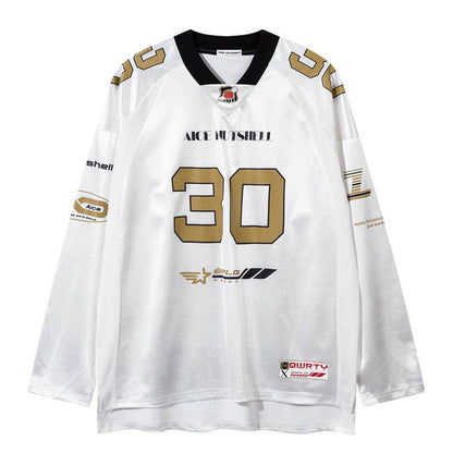 Long Sleeve Trendy Sports Jersey For Men And Women | MuddyStock Originals White MuddyStock