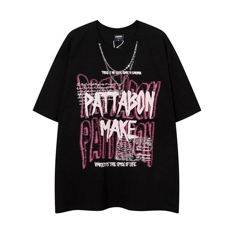 Streetwear Bubble Letter Print Short Sleeve T-Shirt for Women | MuddyStock Originals MuddyStock