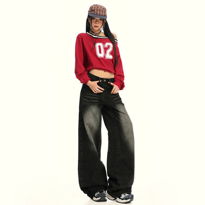 High Street  Washed Loose High-Waisted Wide-Leg Jeans for Women | MuddyStock Originals