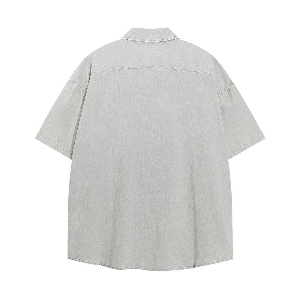 Letter Pocket Embroidered Casual Shirt For Men MuddyStock