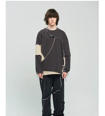 Contrasting color long-sleeve hooded sweatshirt For Men MuddyStock
