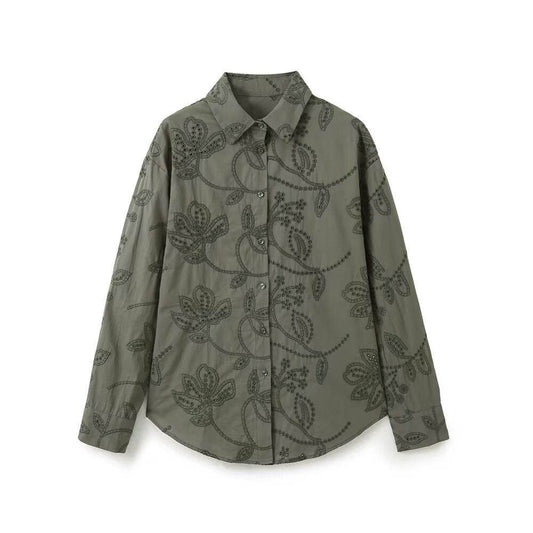 Simple and versatile loose embroidered shirt for women | MuddyStock Originals MuddyStock