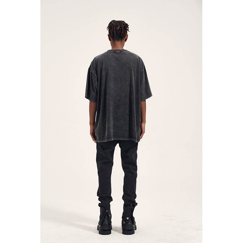 Vintage High Street Washed Old Bone Print Oversized Men's T-Shirt MuddyStock