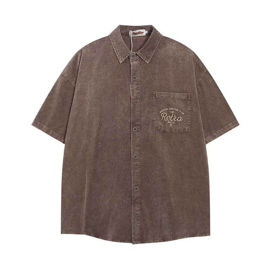 Letter Pocket Embroidered Casual Shirt For Men MuddyStock