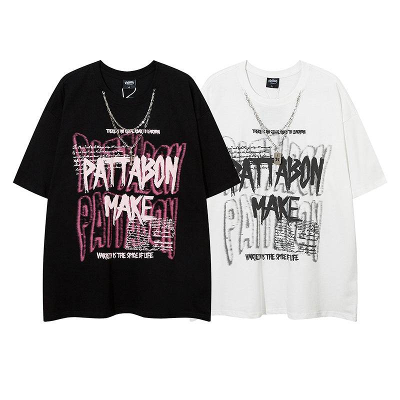 Streetwear Bubble Letter Print Short Sleeve T-Shirt for Women | MuddyStock Originals MuddyStock