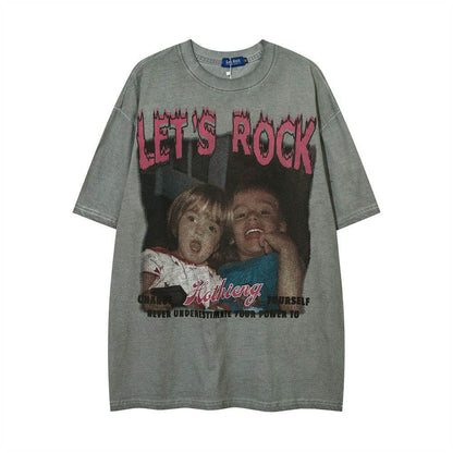 Fashion Personalized Printed Short-sleeved T-shirt For Men And Women Gray MuddyStock