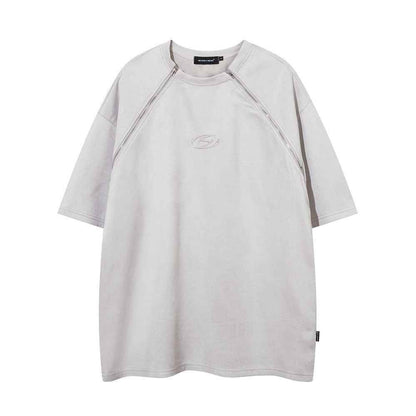 Men's Double Zipper Short-sleeved T-shirt MuddyStock