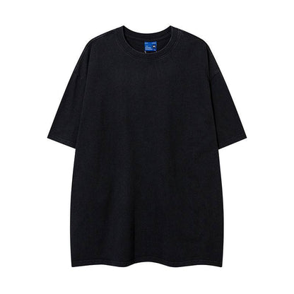 Washed Distressed Loose Short-sleeved T-shirt For Men And Women | MuddyStock Originals Black MuddyStock