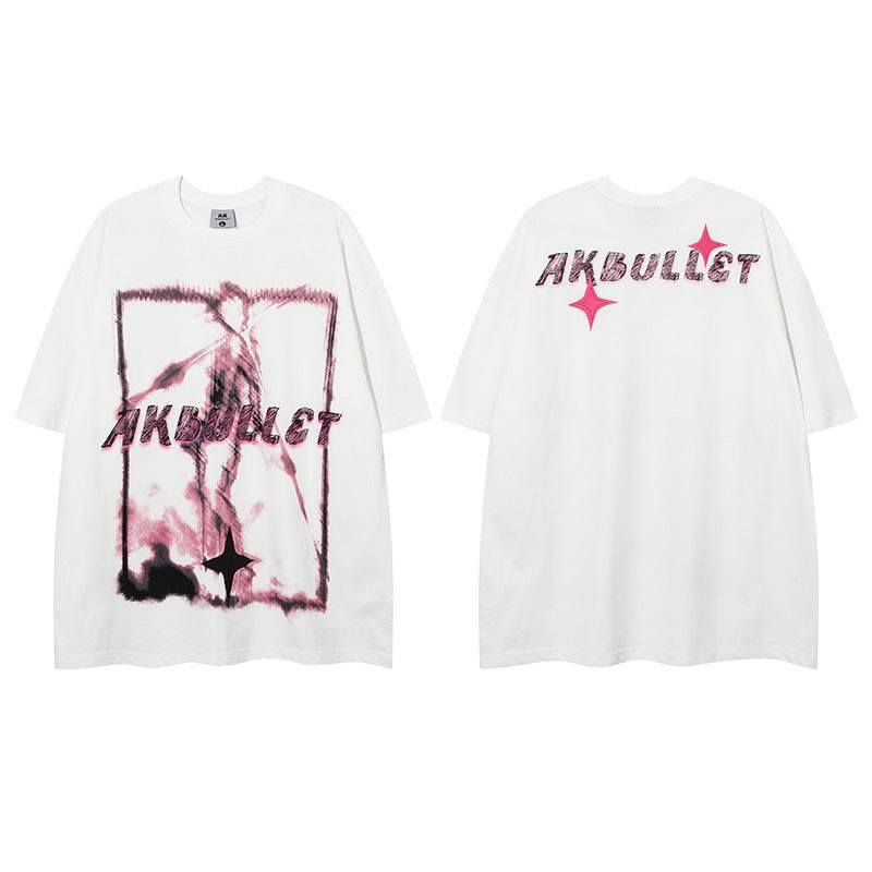 Abstract Graffiti Printing Short Sleeve Women MuddyStock