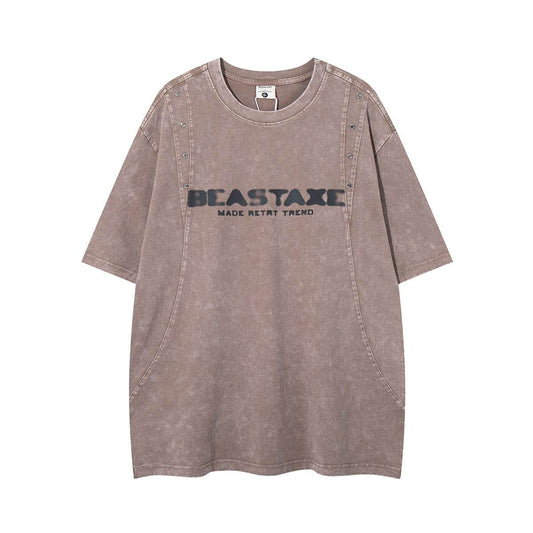 Men's short sleeved T-shirt retro washed pure cotton | MuddyStock Originals MuddyStock