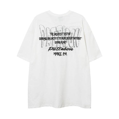 Streetwear Bubble Letter Print Short Sleeve T-Shirt for Women | MuddyStock Originals MuddyStock