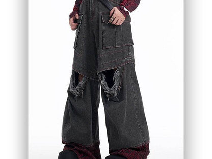 Niche American Retro Destroyed Jeans MuddyStock