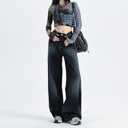 Wide-Leg Loose Drape Straight Jeans For Women | MuddyStock Originals