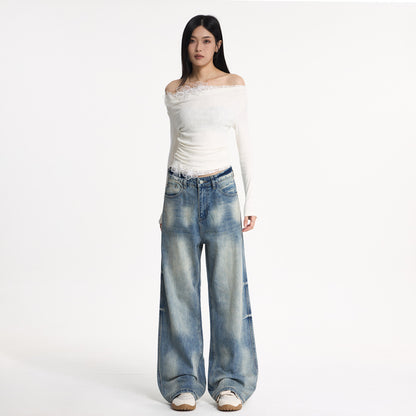 Washed Flared Denim Wide Leg Pants For Women | MuddyStock Originals