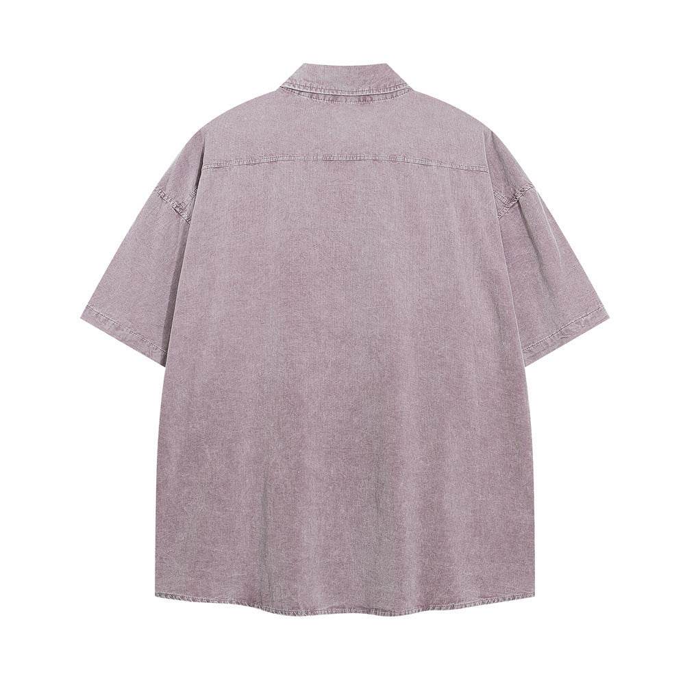Letter Pocket Embroidered Casual Shirt For Men MuddyStock