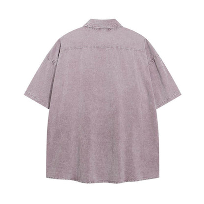 Letter Pocket Embroidered Casual Shirt For Men MuddyStock