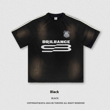 Retro Washed Distressed Short Sleeve For Men And Women Black MuddyStock