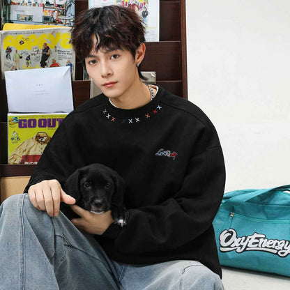 Round neck sweatshirt men's embroidered pullover | MuddyStock Originals MuddyStock