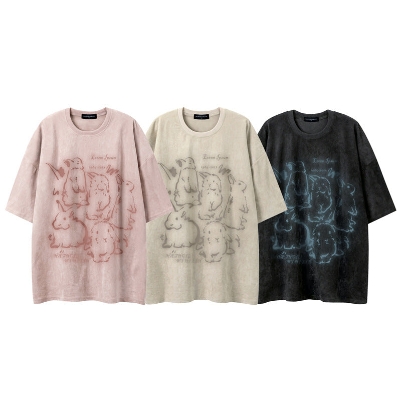 Loose pattern printed T-shirt