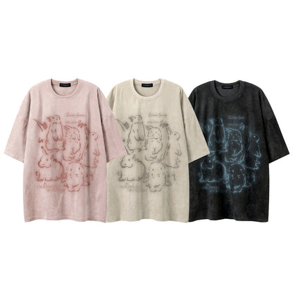Loose pattern printed T-shirt