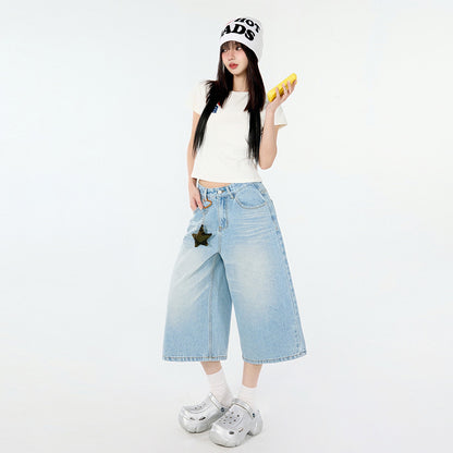 Loose Wide-Leg Mid-Length Crop Pants For Women | MuddyStock Originals