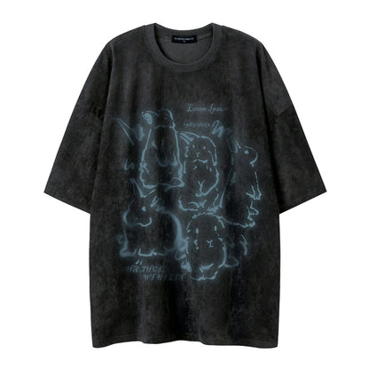 Loose pattern printed T-shirt