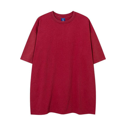 Washed Distressed Loose Short-sleeved T-shirt For Men And Women | MuddyStock Originals Red MuddyStock