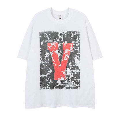 Short Sleeve T-Shirt for Men Streetwear Casual Loose Fit Tee | MuddyStock Originals White MuddyStock