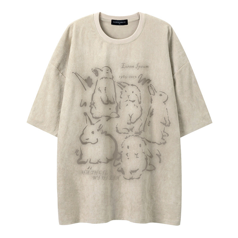 Loose pattern printed T-shirt