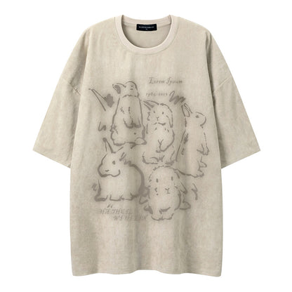 Loose pattern printed T-shirt