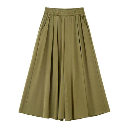 Korean Style Elastic Waistband Women's Straight Loose Pants MuddyStock