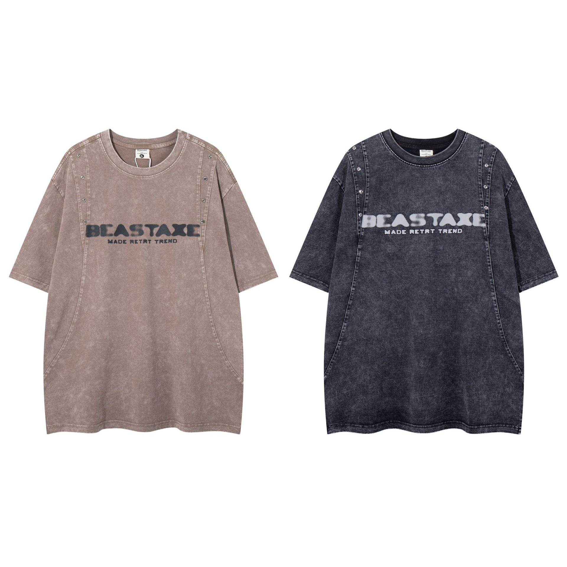 Men's short sleeved T-shirt retro washed pure cotton | MuddyStock Originals MuddyStock