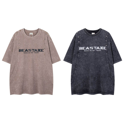 Men's short sleeved T-shirt retro washed pure cotton | MuddyStock Originals MuddyStock