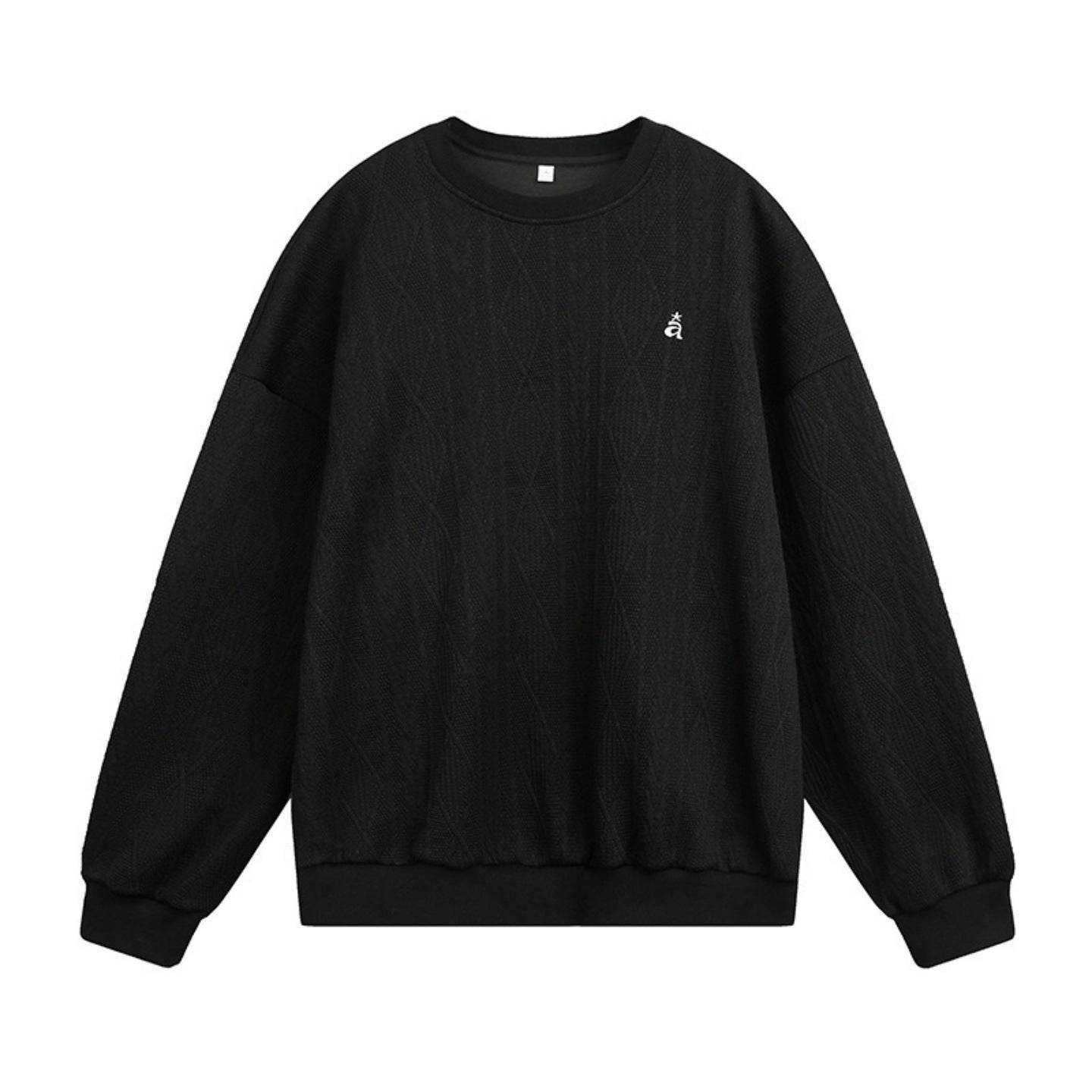 Round neck sweatshirt with embroidered for men | MuddyStock Originals Black MuddyStock