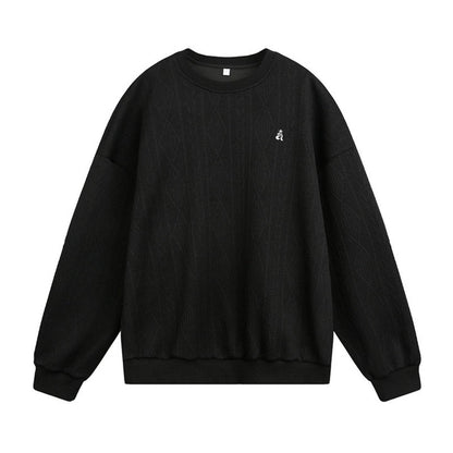 Round neck sweatshirt with embroidered for men | MuddyStock Originals Black MuddyStock