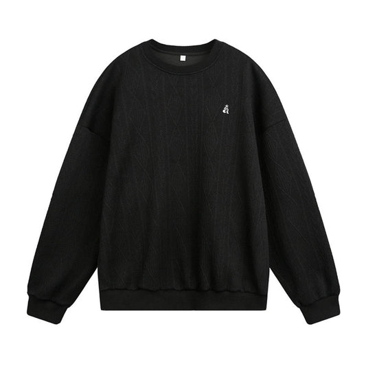 Round neck sweatshirt with embroidered for men | MuddyStock Originals Black MuddyStock