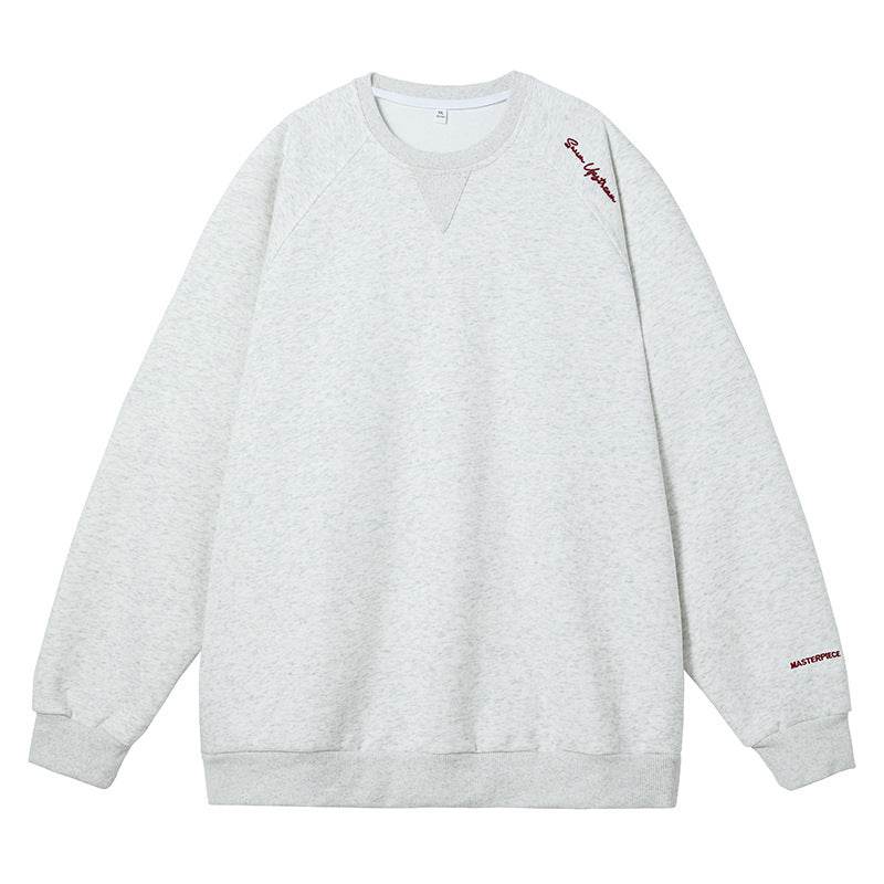 Round neck hoodie men's American letter embroidered | MuddyStock Originals White Gray MuddyStock