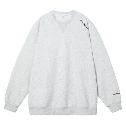 Round neck hoodie men's American letter embroidered | MuddyStock Originals White Gray MuddyStock