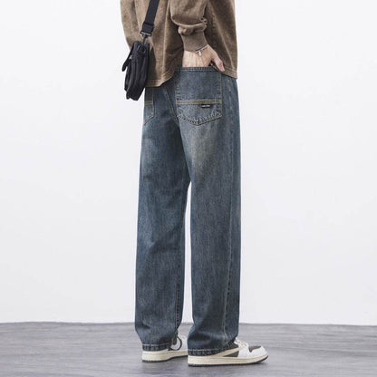 Retro Nostalgic Straight Jeans For Men Spring And Summer Retro Blue MuddyStock