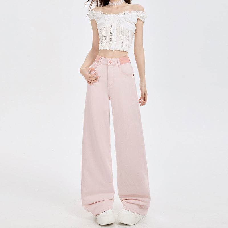 Women High-Waist Slimming Loose Straight Ankle-Length Pants | MuddyStock Originals Cherry Blossom Pink Extended MuddyStock