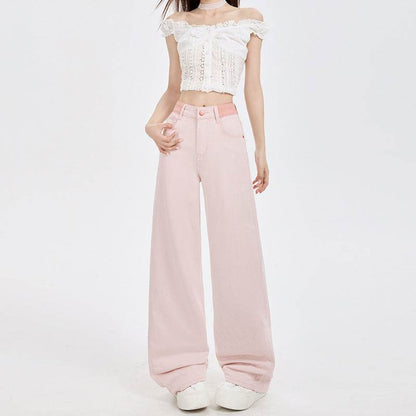 Women High-Waist Slimming Loose Straight Ankle-Length Pants | MuddyStock Originals Cherry Blossom Pink Extended MuddyStock