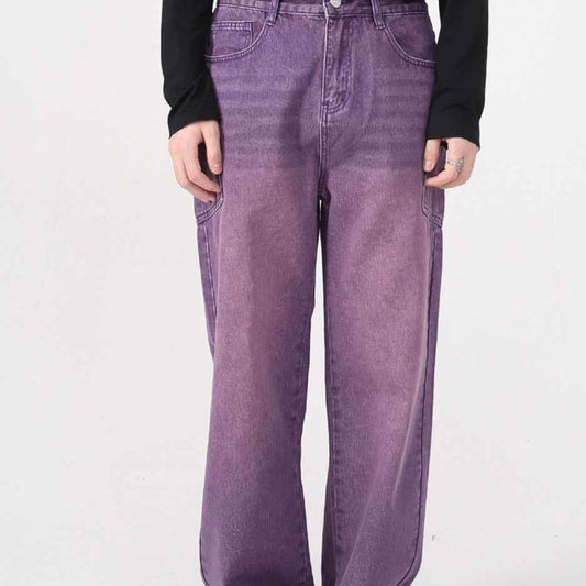 Korean Fashion Type Loose Straight Jeans For Men And Women MuddyStock